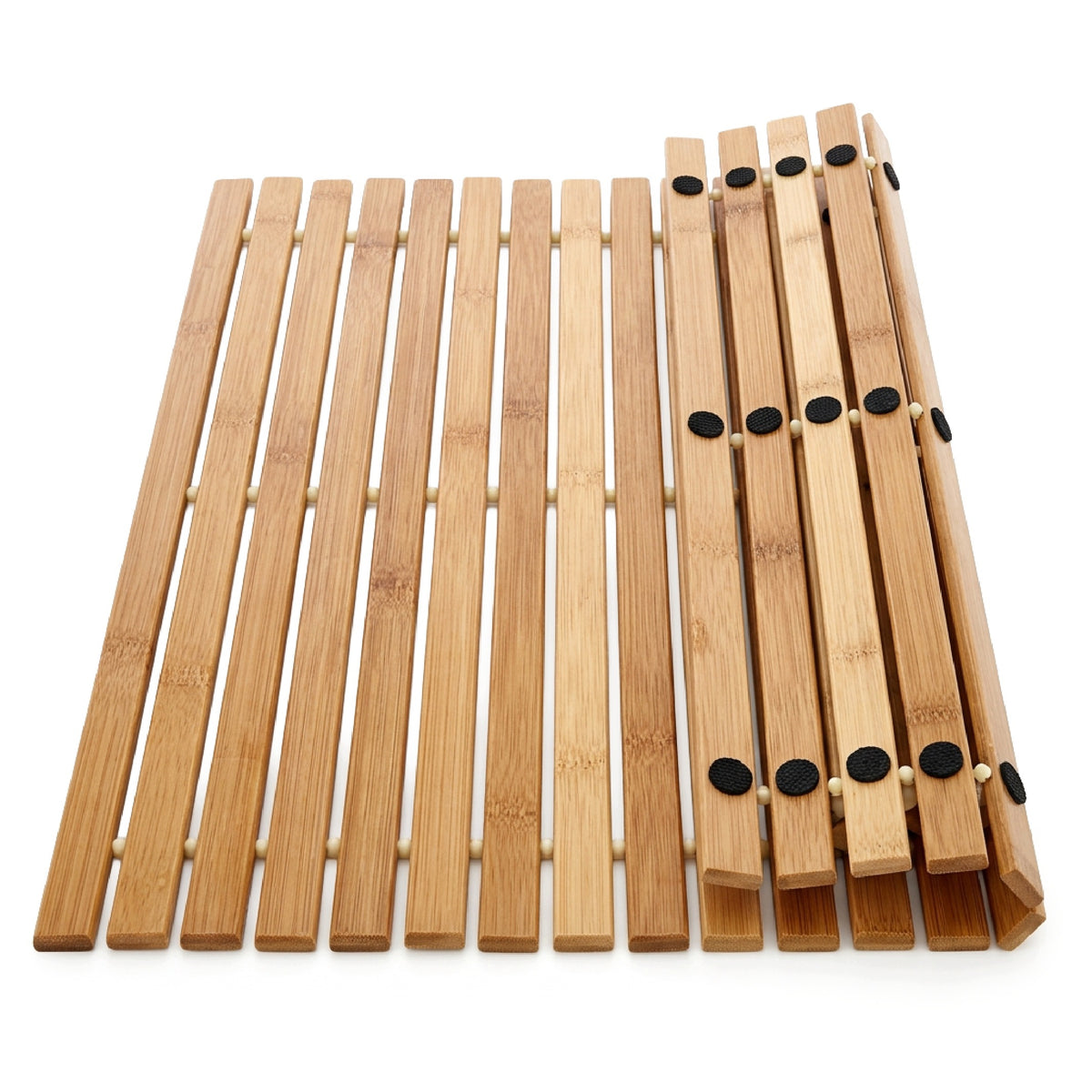 BATHROOM MAT BAMBOO RUG 50x80cm NON-SLIP WOODEN