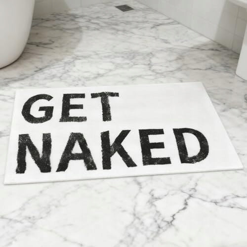 BATHROOM MAT GET NAKED BLACK AND WHITE PLUSH NON-SLIP 40X60 CM Brand no brand