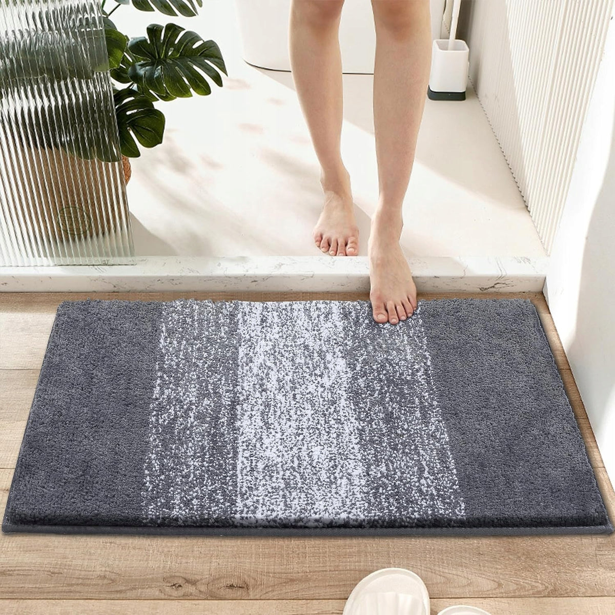 BATHROOM MAT LARGE 80X120CM NON-SLIP ABSORBENT SOFT RUG GREY Brand no brand