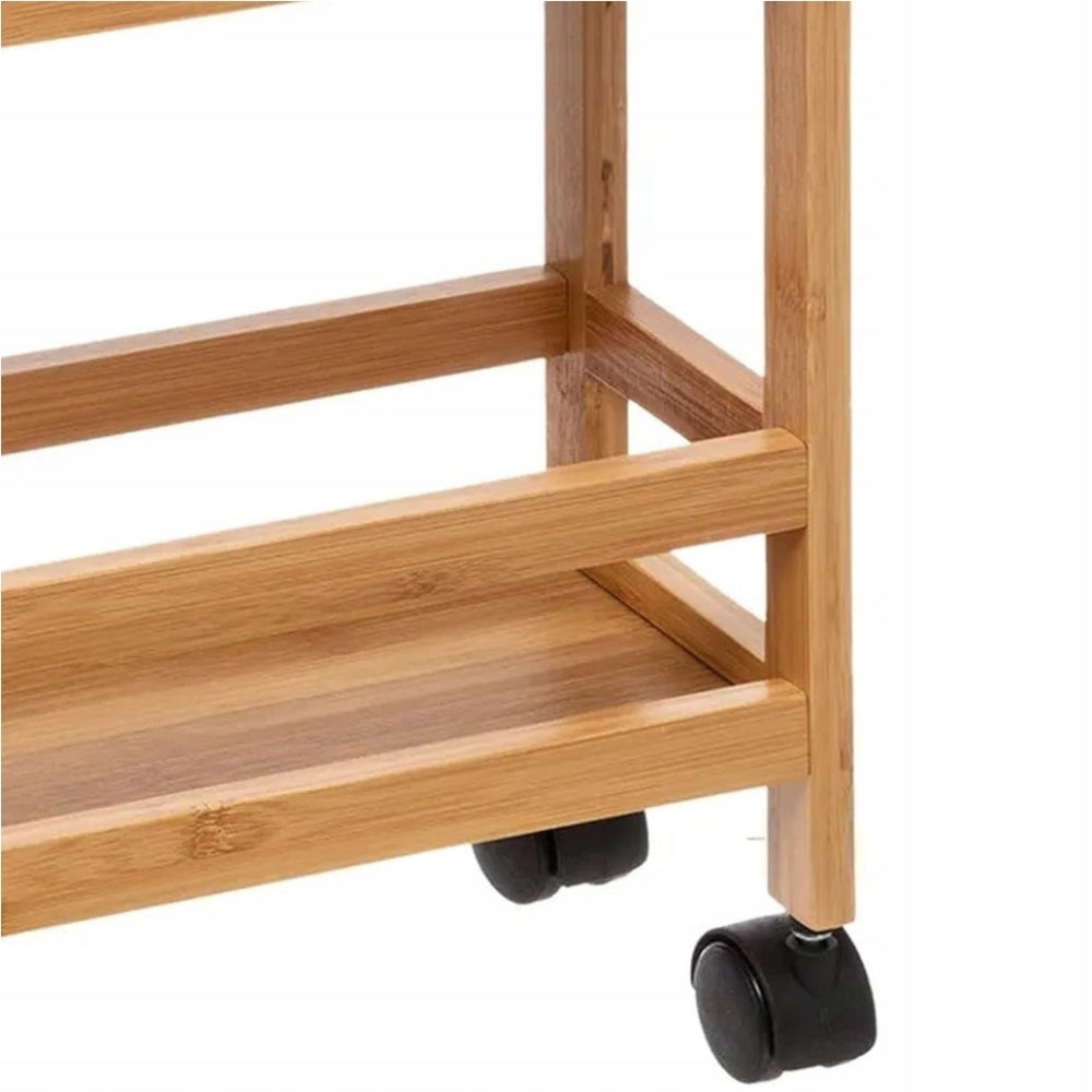 BATHROOM RACK KITCHEN SHELF CABINET ON WHEELS BAMBOO NARROW WOODEN Manufacturer code 0200250