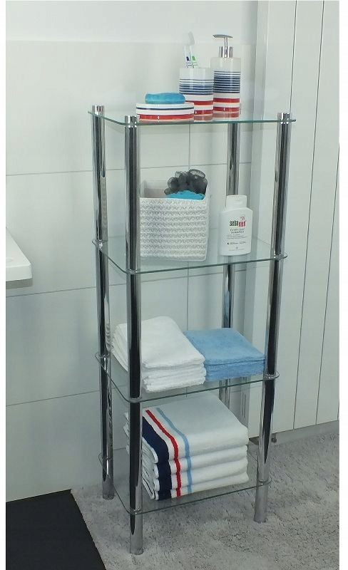 BATHROOM RACK STANDING CHROME GLASS KELA LARS Brand Kela