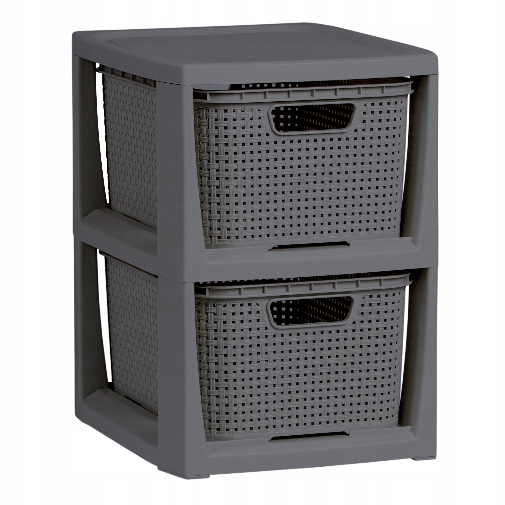 BATHROOM RACK WITH 2 BASKETS RATTAN BRANQ 1727 anthracite Brand BranQ