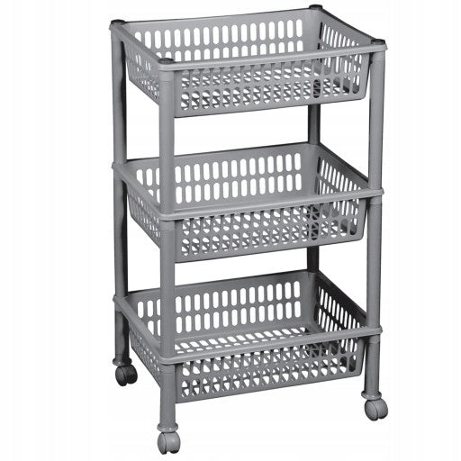 BATHROOM RACK WITH WHEELS 3 SHELVES PLAST BYDGOSZCZ Brand Jumbo