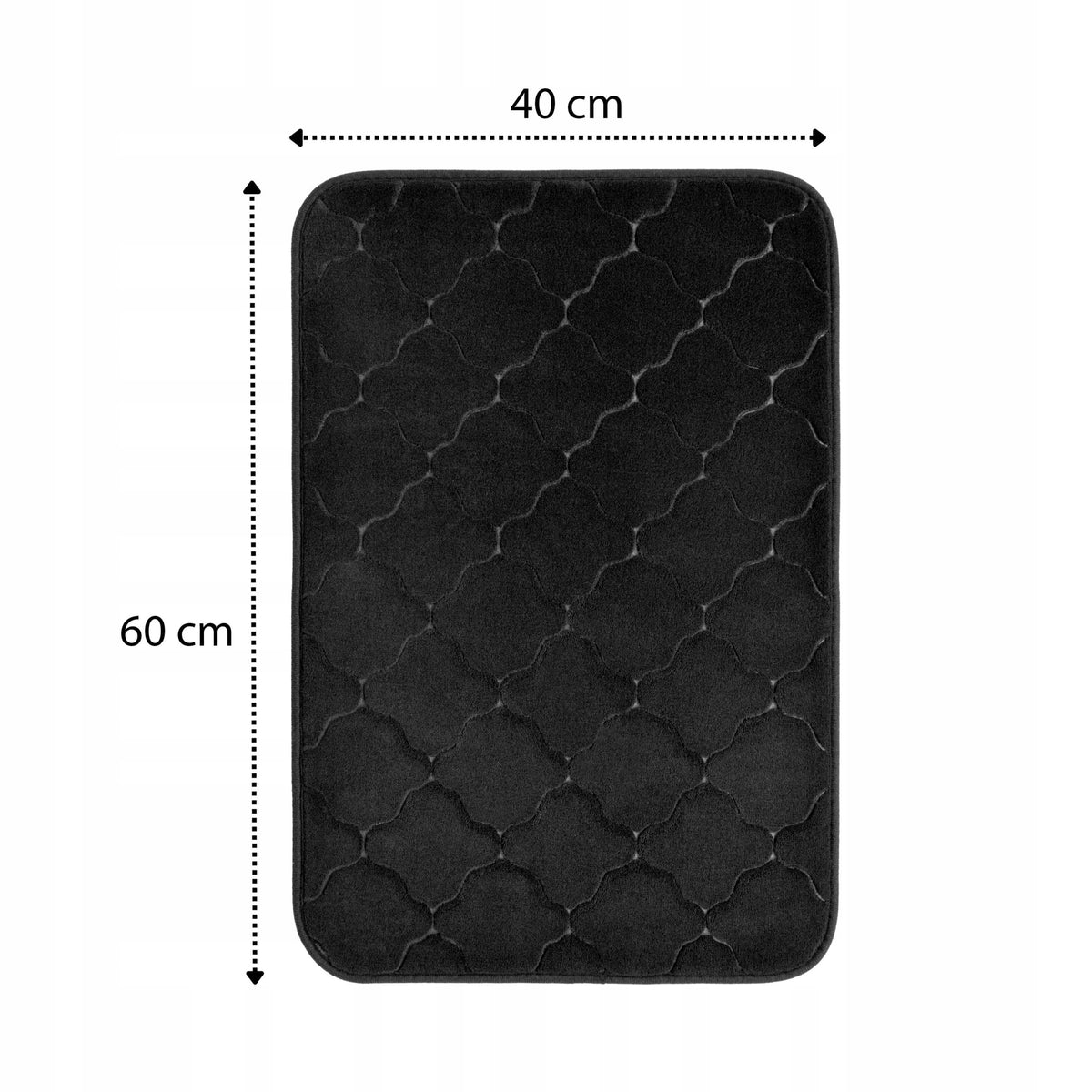 BATHROOM RUG 40x60 CM MODERN PATTERN BLACK SOFT NON-SLIP Manufacturer code ROD0294