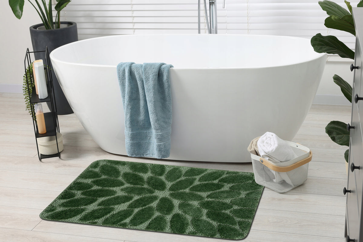 BATHROOM RUG 50x80 STONES GREEN NON-SLIP SOFT #KPL301 Brand Dywany Łuszczów