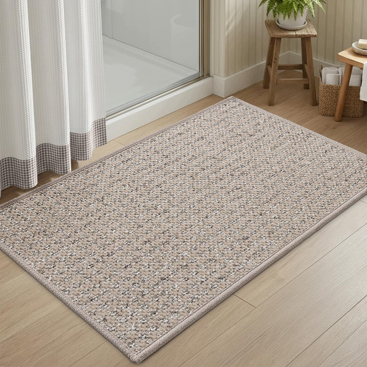 BATHROOM RUG 60X110CM ABSORBENT NON-SLIP QUICK-DRYING BEIGE Product width 60 cm