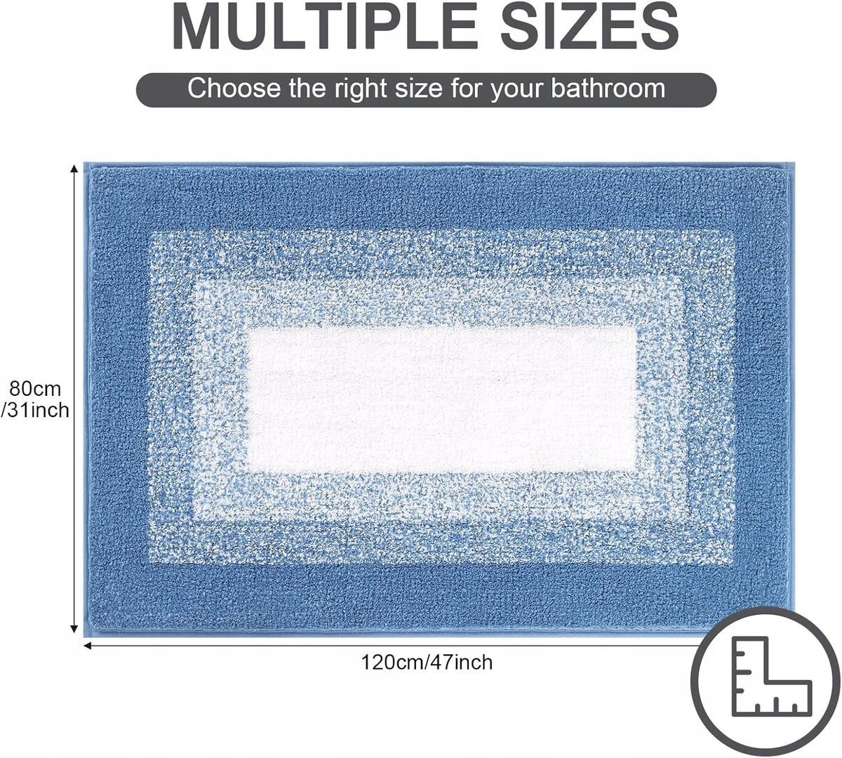 BATHROOM RUG 80X120CM ABSORBENT MAT NON-SLIP THICK SOFT Brand no brand