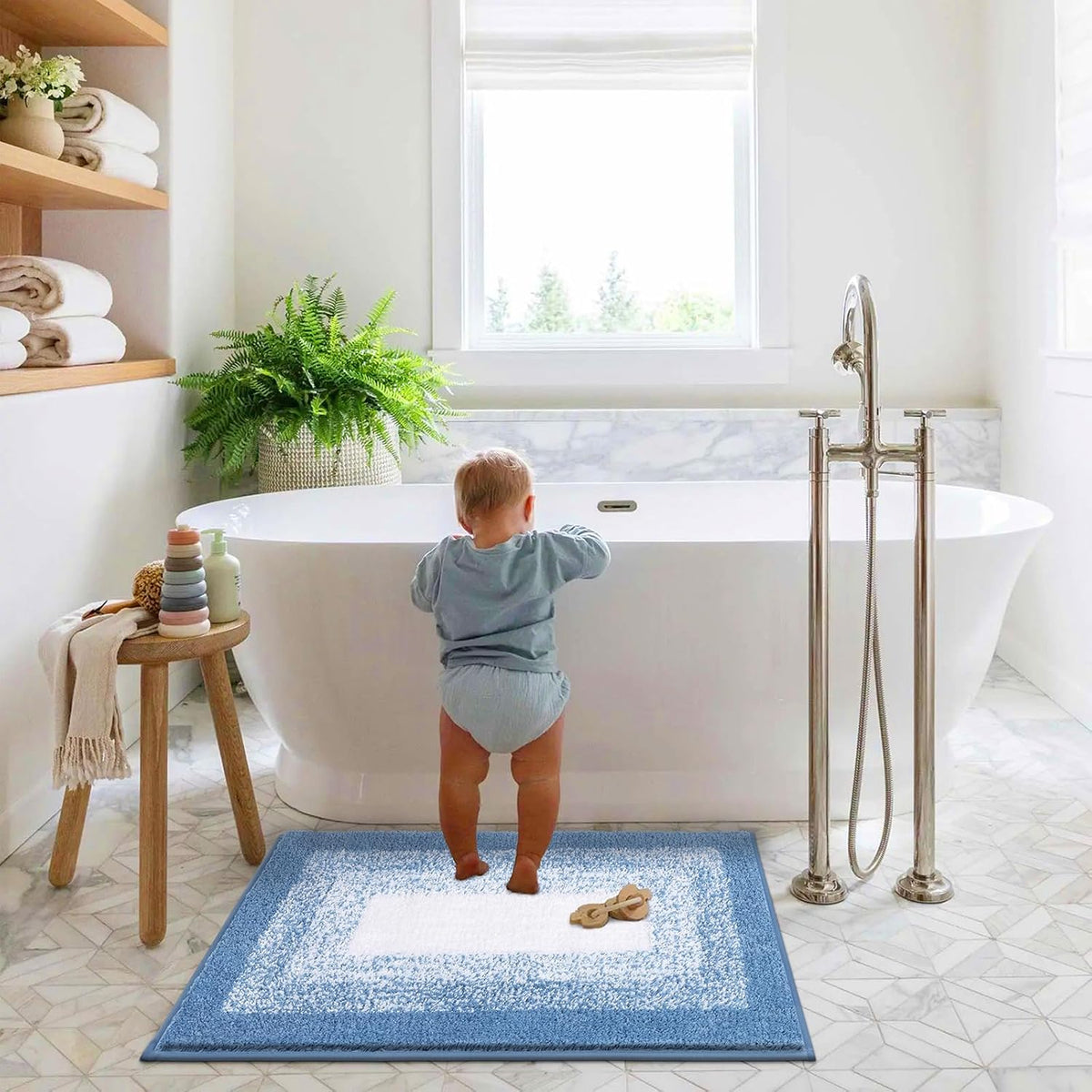 BATHROOM RUG 80X120CM ABSORBENT MAT NON-SLIP THICK SOFT Product width 80 cm