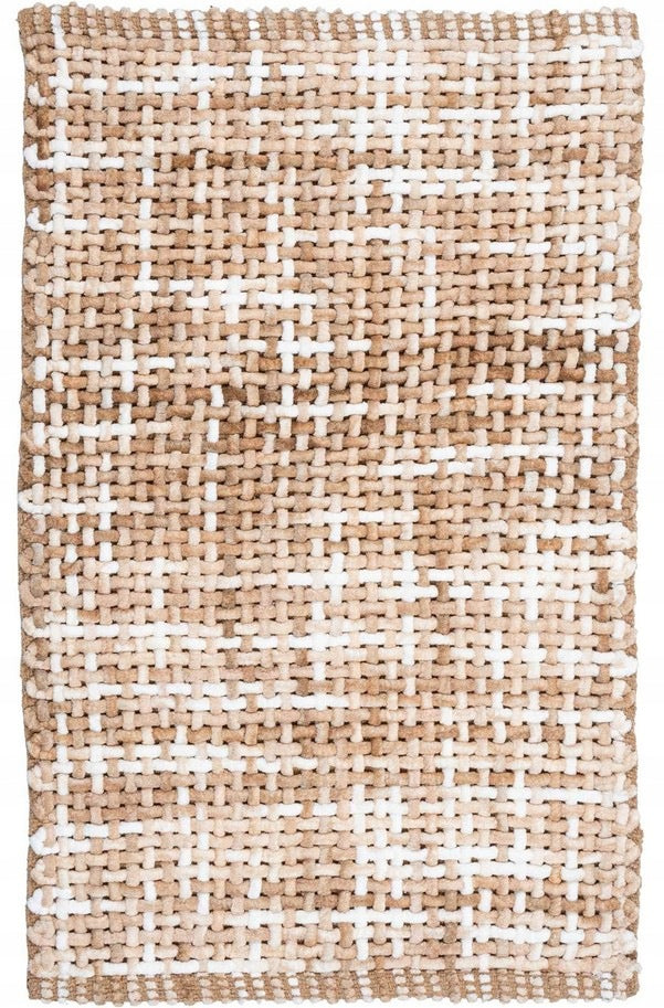 BATHROOM RUG ABSORBENT WASHABLE COTTON BRAIDED 50X80 MELANGE BEIGE
