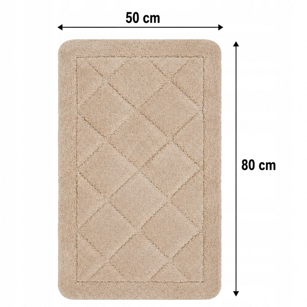 BATHROOM RUG BEIGE LARGE NON-SLIP SOFT ABSORBENT 40x60 CM Brand no brand