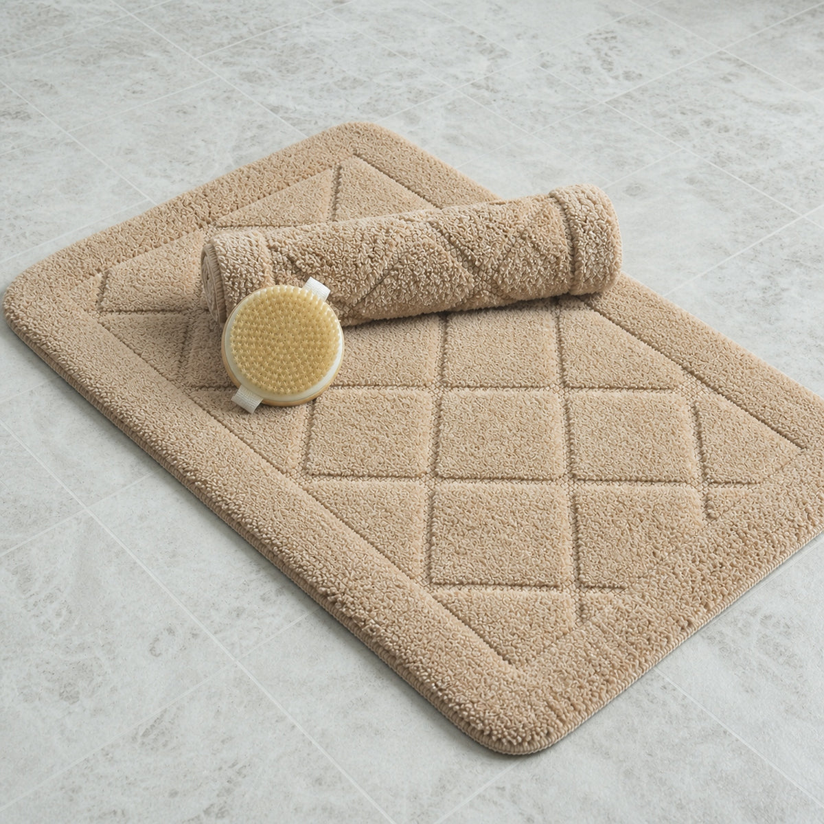 BATHROOM RUG BEIGE LARGE NON-SLIP SOFT ABSORBENT 40x60 CM Manufacturer code 1001