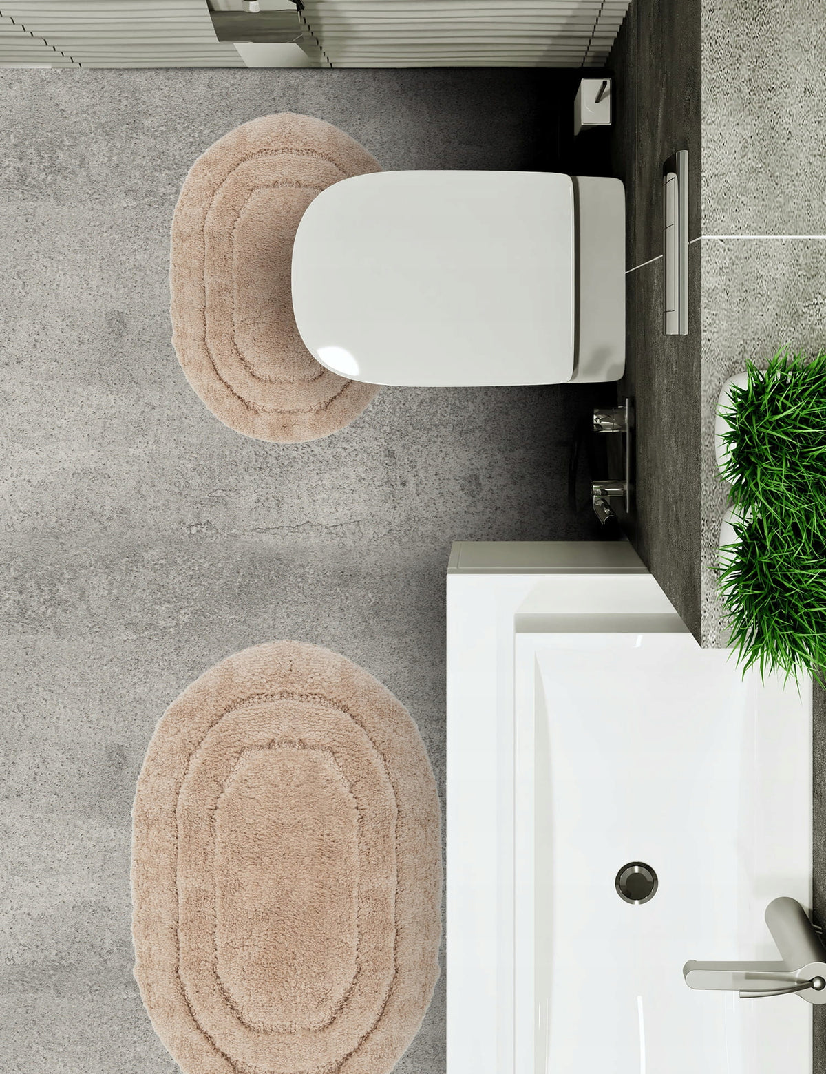 BATHROOM RUG BEIGE SOFT ABSORBENT ANTI-SLIP MAT 50x80CM Manufacturer code Dywaniki łazienkowe 3-częściowe