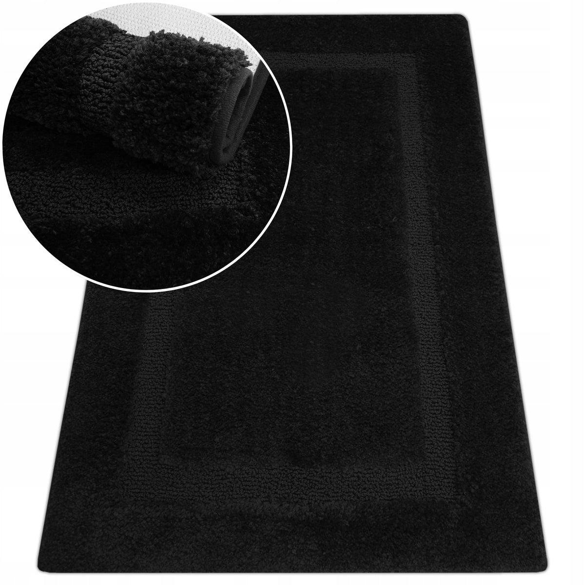 BATHROOM RUG BLACK 50x80 NON-SLIP SOFT FOR BATHROOM BLACK