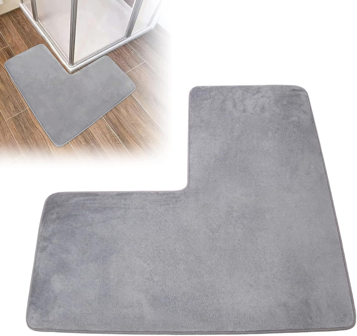 BATHROOM RUG CORNER PUSH L NON-SLIP CORAL SOFT ABSORBENT