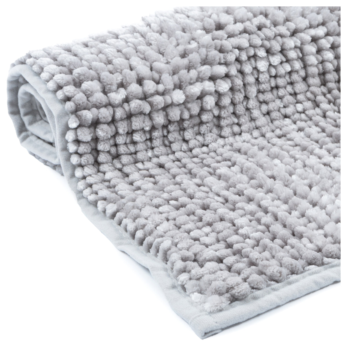 BATHROOM RUG GREY NON-SLIP SOFT THICK SHAGGY 50x80CM