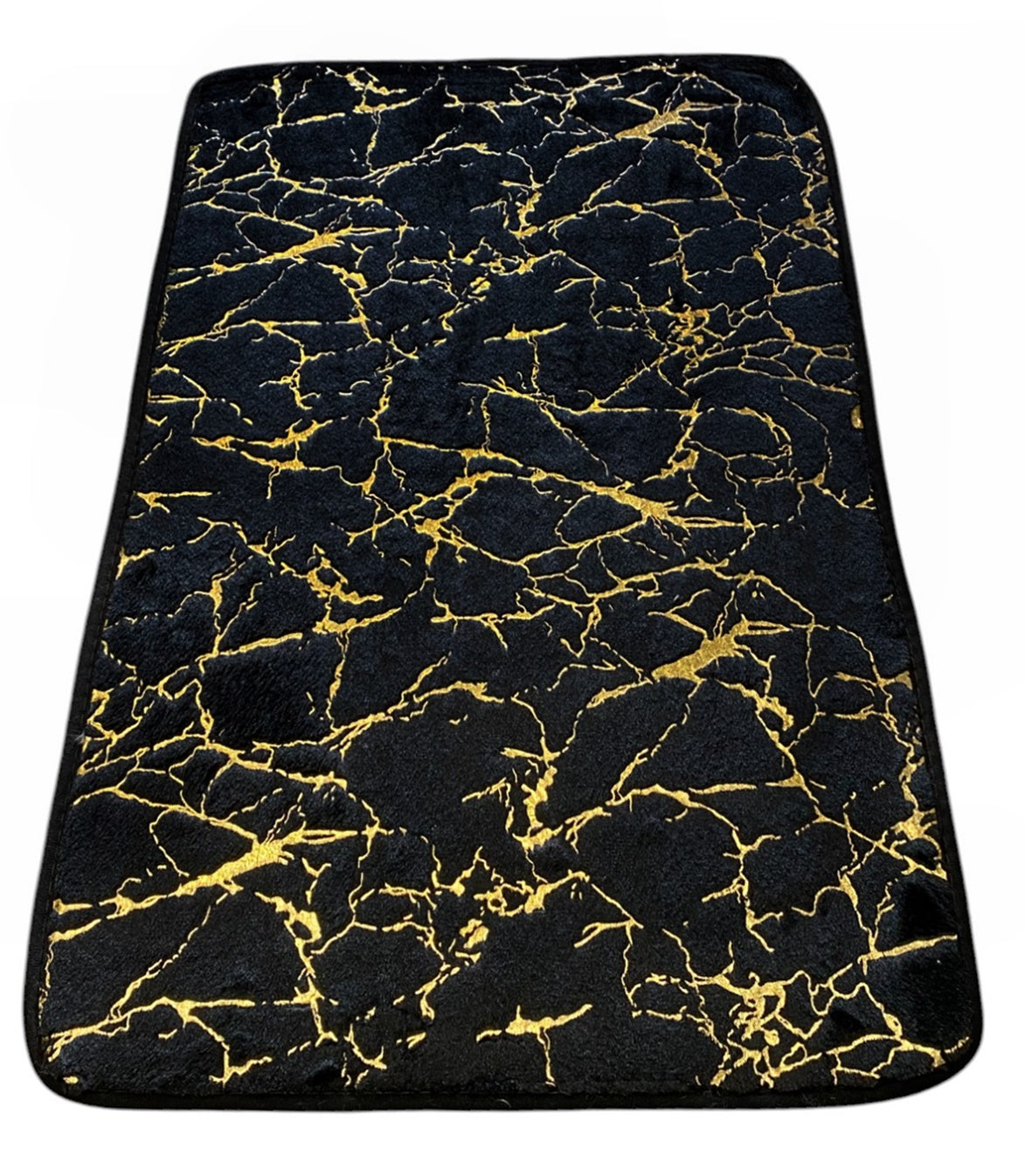 BATHROOM RUG MARBLE DT-11 WALKWAY FOAM MAT 50x80 BLACK