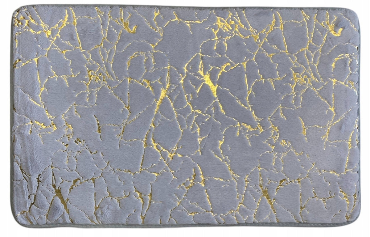 BATHROOM RUG MARBLE DT-11 WALKWAY FOAM MAT 50x80 GREY Brand Madex