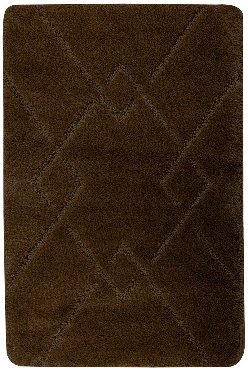 BATHROOM RUG MAT DARK BROWN NON-SLIP SOFT 50x80 cm Length 80 cm