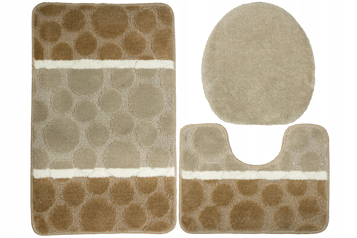 BATHROOM RUG NON-SLIP SET 3-cz SOFT MAT FOR TOILET MIX PATTERNS Manufacturer code KOMPLET 3-cz mix wzorów