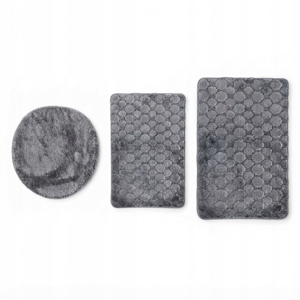 BATHROOM RUG SET 3 NON-SLIP SOFT ELEMENTS