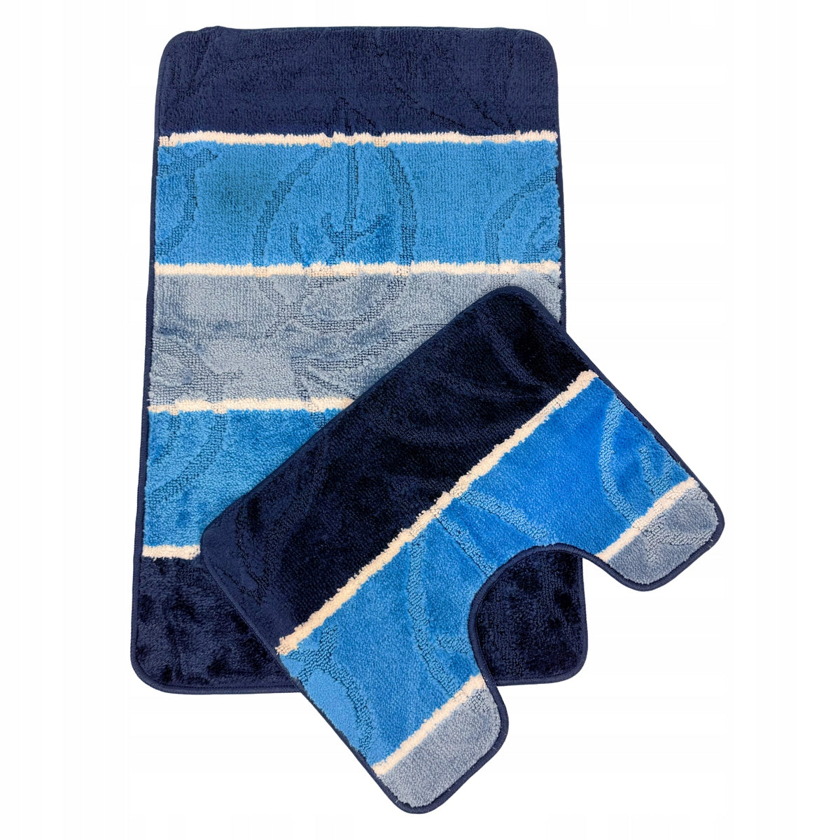 BATHROOM RUG SET NON-SLIP SOFT BLUE 50X80 Brand Sindbad