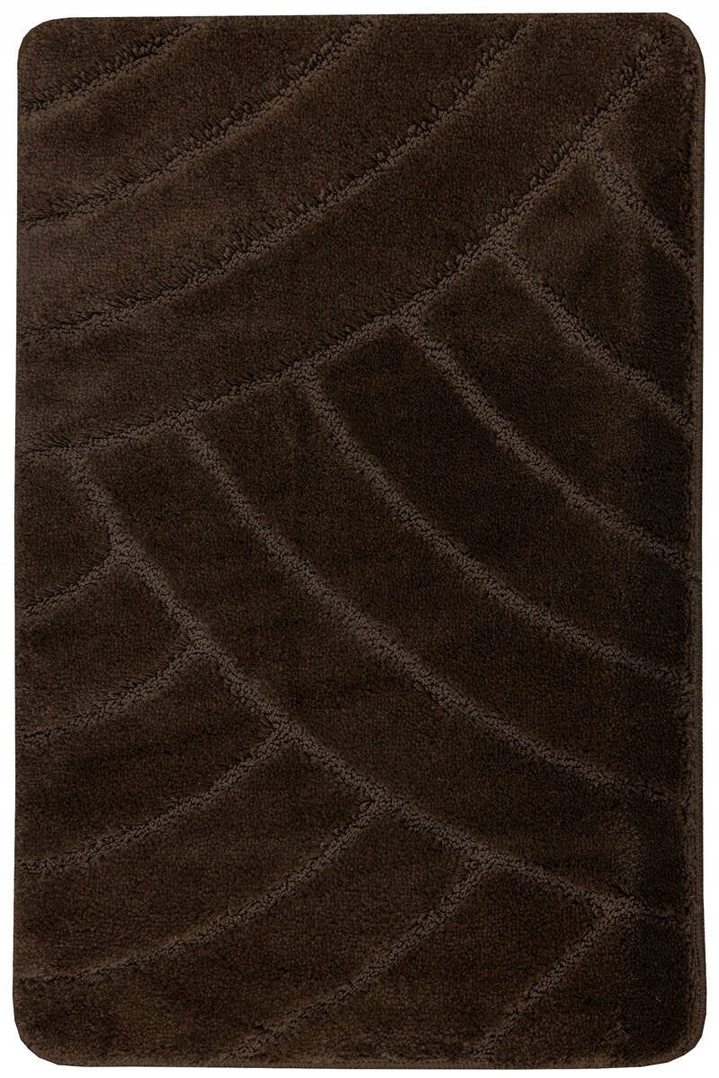 BATHROOM RUG TOILET MAT NON-SLIP BROWN WENGE 50x80 cm Length 80 cm