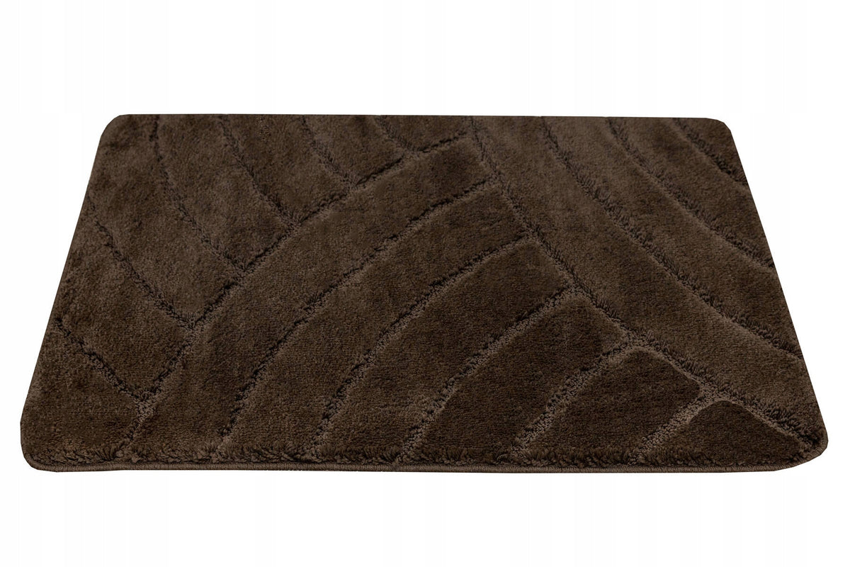 BATHROOM RUG TOILET MAT NON-SLIP BROWN WENGE 50x80 cm