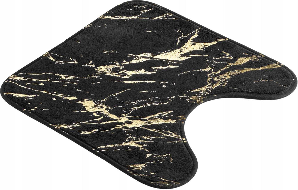 BATHROOM RUG WITH CUTOUT FOR WCMETALIZED GOLD MARBLE AQUAMARBRE Packaging status original