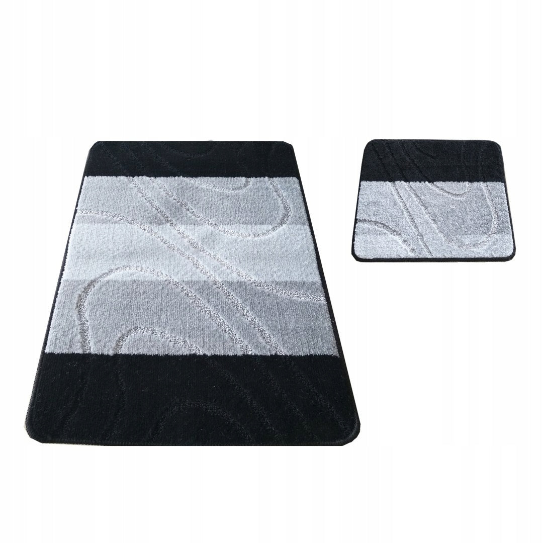 BATHROOM RUGS 05 Black Set 50cmx80cm 40cmx50cm