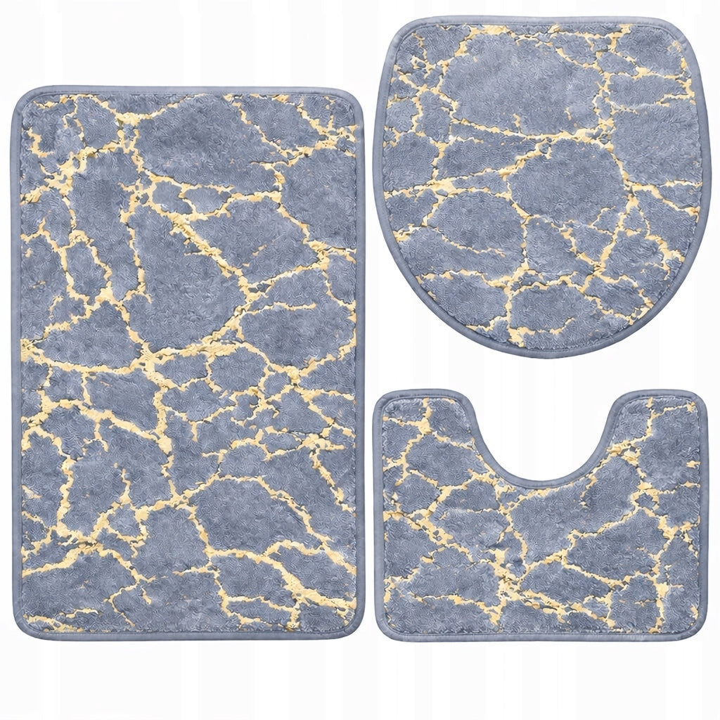 BATHROOM RUGS SET OF 3 NON-SLIP QUICK-DRYING MARBLE Manufacturer code 502BB