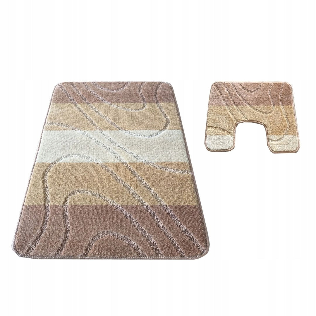BATHROOM RUGS with toilet notch 05 Beige Set 50cmx80cm 40