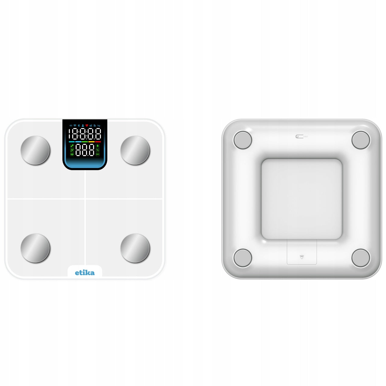 BATHROOM SCALE ANALYTICAL ELECTRONIC FAT MEASUREMENT BMI APPLICATION PL Brand Etika
