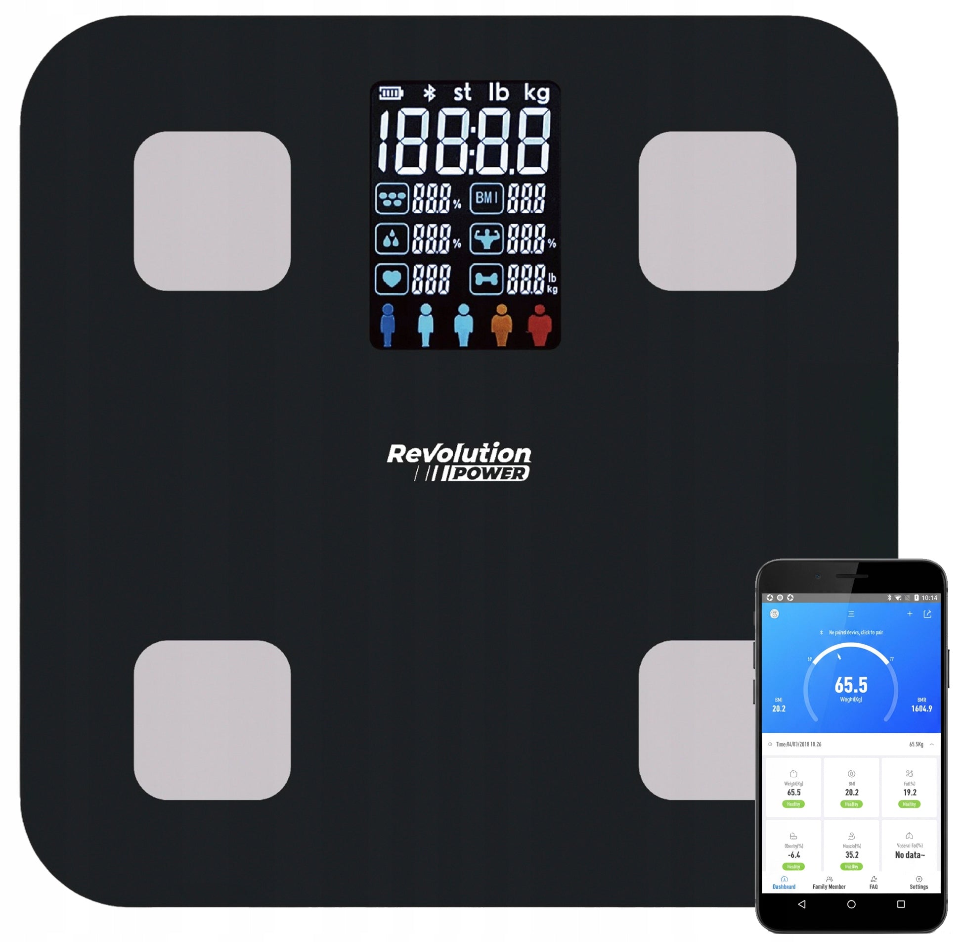 BATHROOM SCALE ANALYTICAL ELETRONIC - APPLICATION in Polish SLIM BLACK