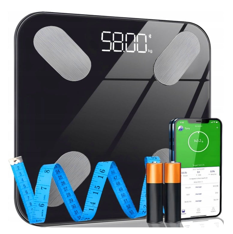 BATHROOM SCALE BLUETOOTH SMART 25w1 180Kg ANALYTICAL SMART SLIM