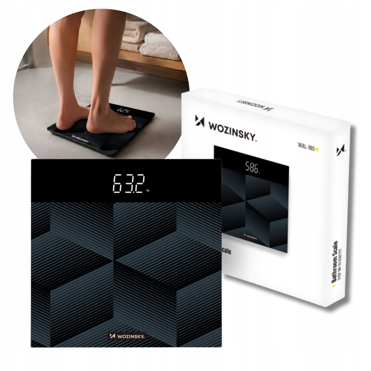 BATHROOM SCALE ELECTRONIC ACCURATE GLASS READABLE DISPLAY 180 KG