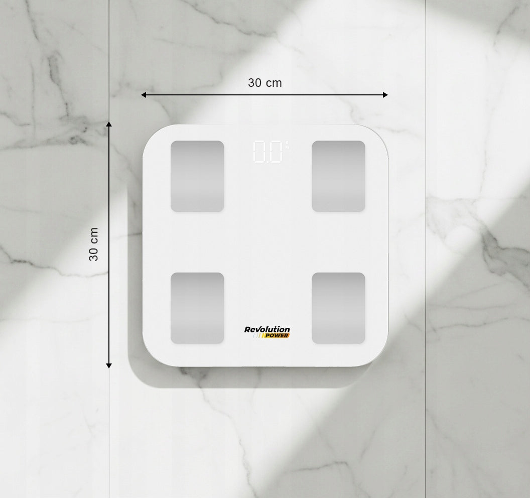 BATHROOM SCALE ELECTRONIC ANALYTICAL - APPLICATION in Polish WHITE SLIM Manufacturer code 5904576538095