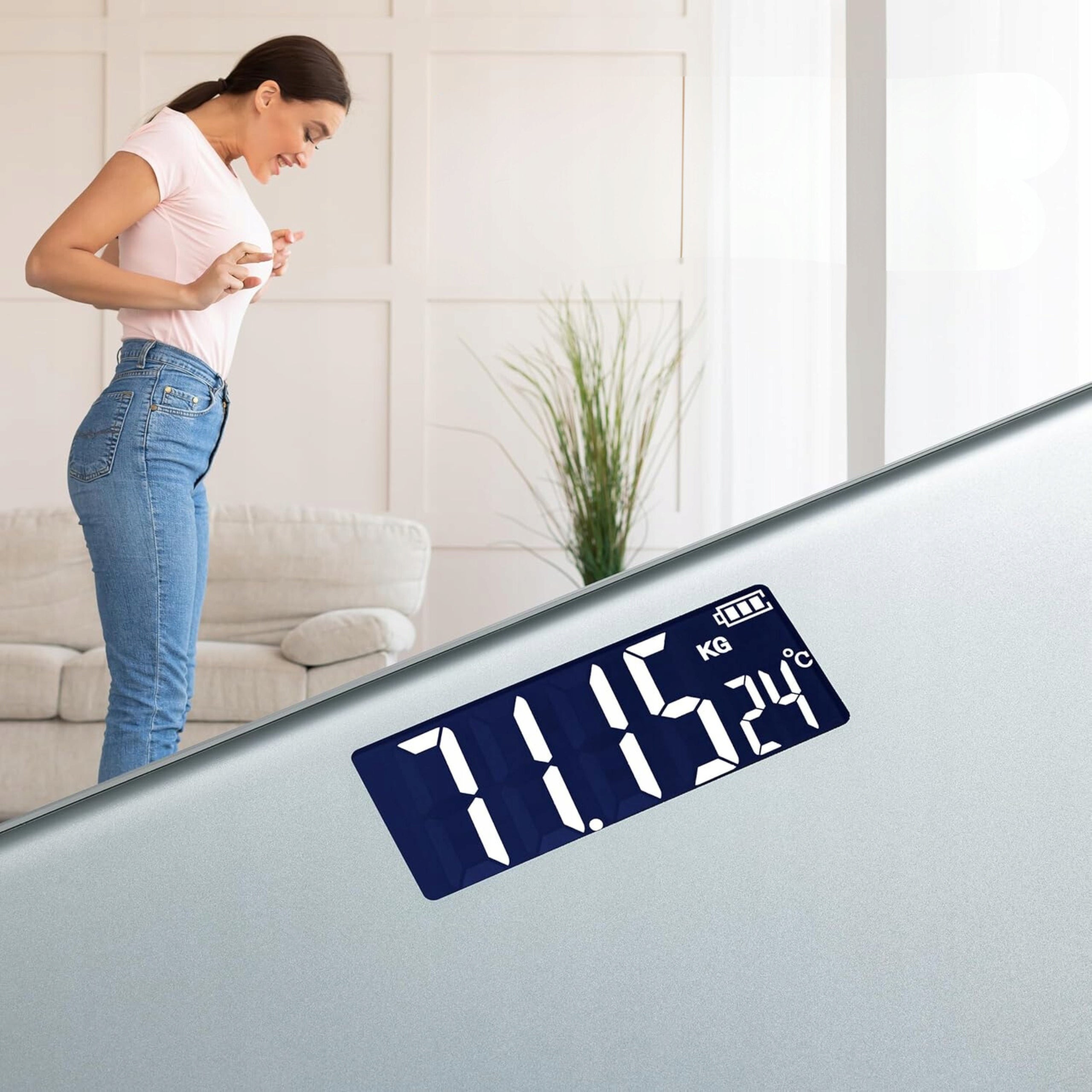 BATHROOM SCALE ELECTRONIC GLASS LCD PRECISION 180KG GRUNDIG BATTERIES Packaging status original