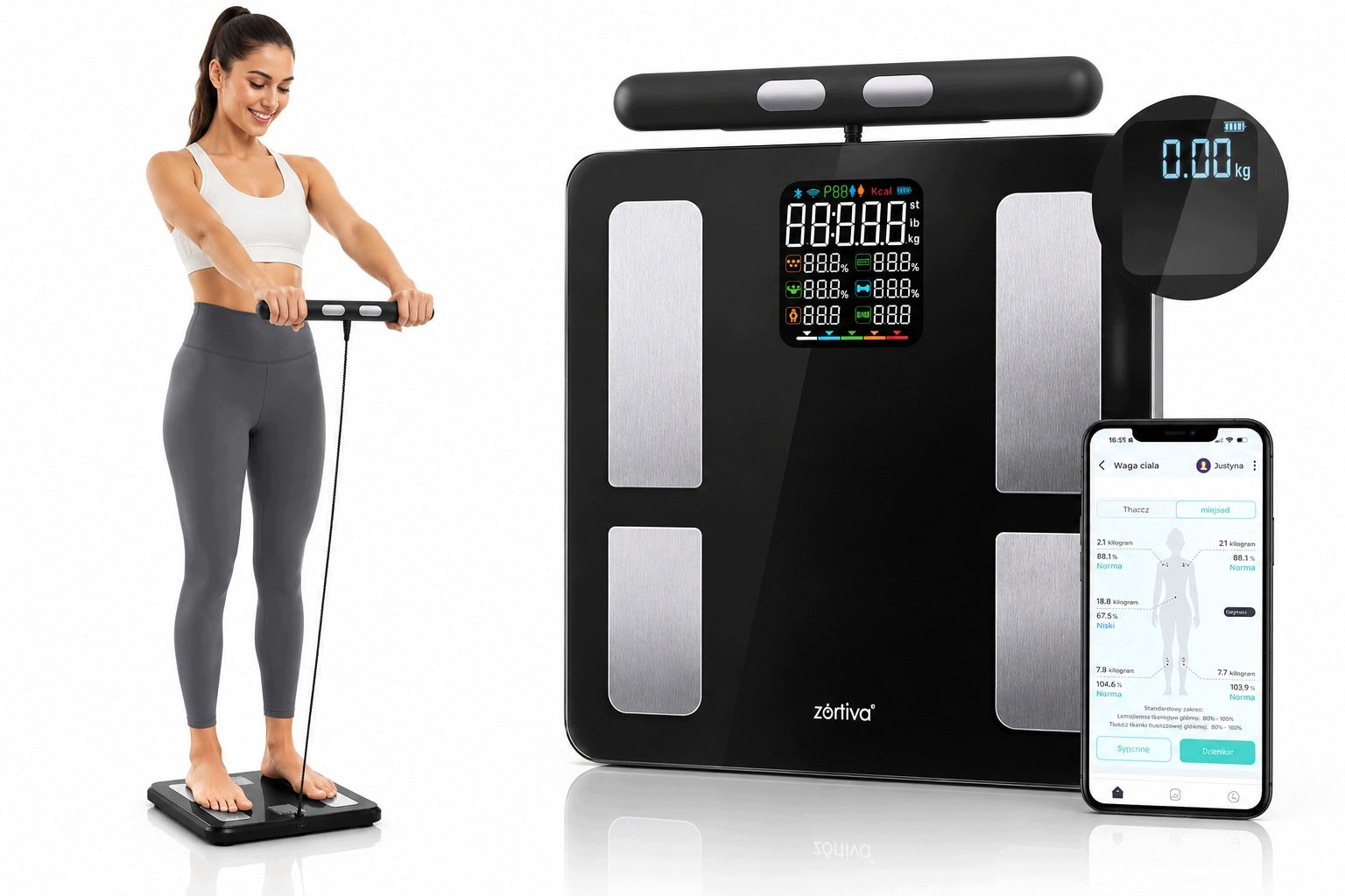 BATHROOM SCALE SMART ANALYTICAL 180KG GLASS BLACK BMI PULSE BODY COMPOSITION