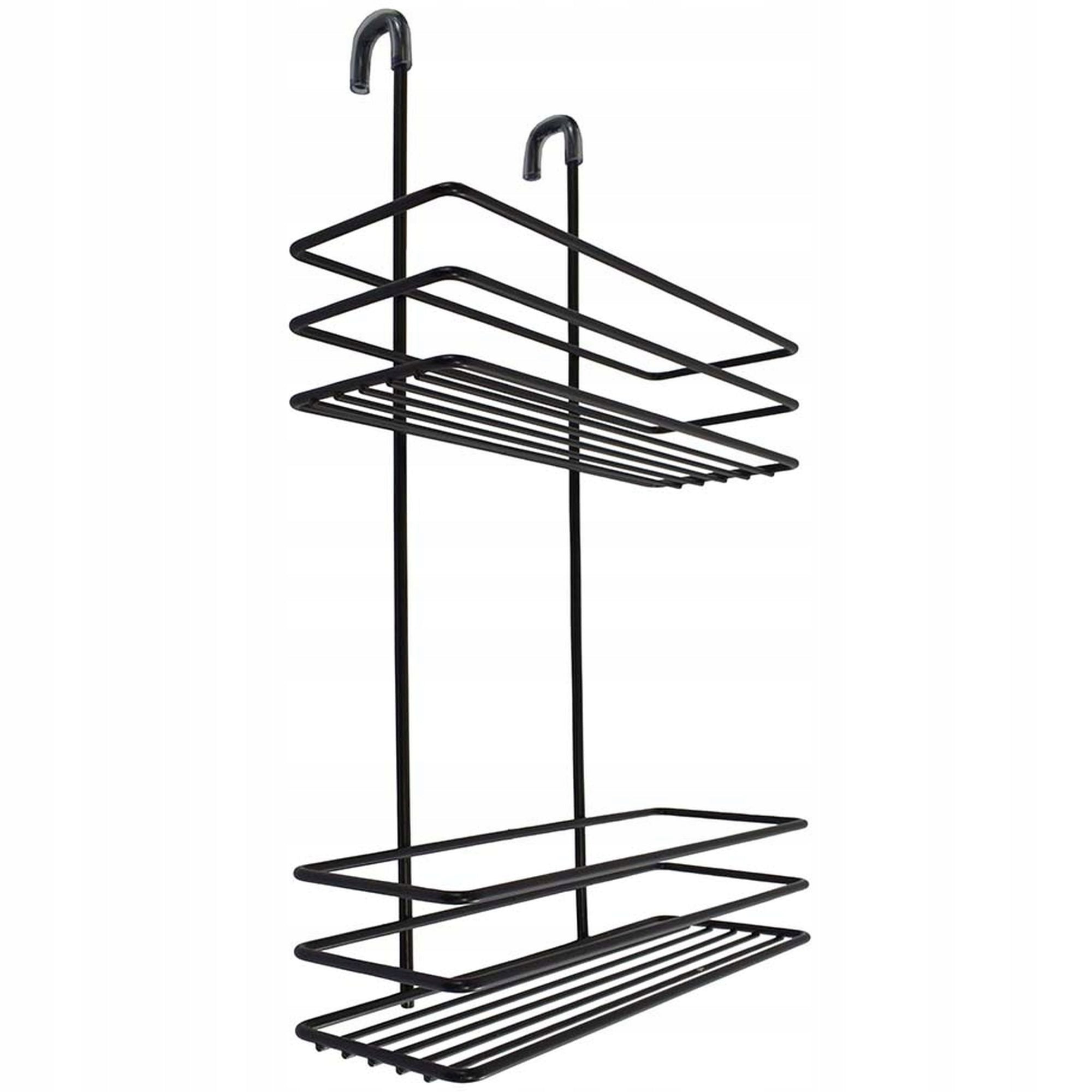 BATHROOM SHELF 23 CM DOUBLE BLACK SEPIO