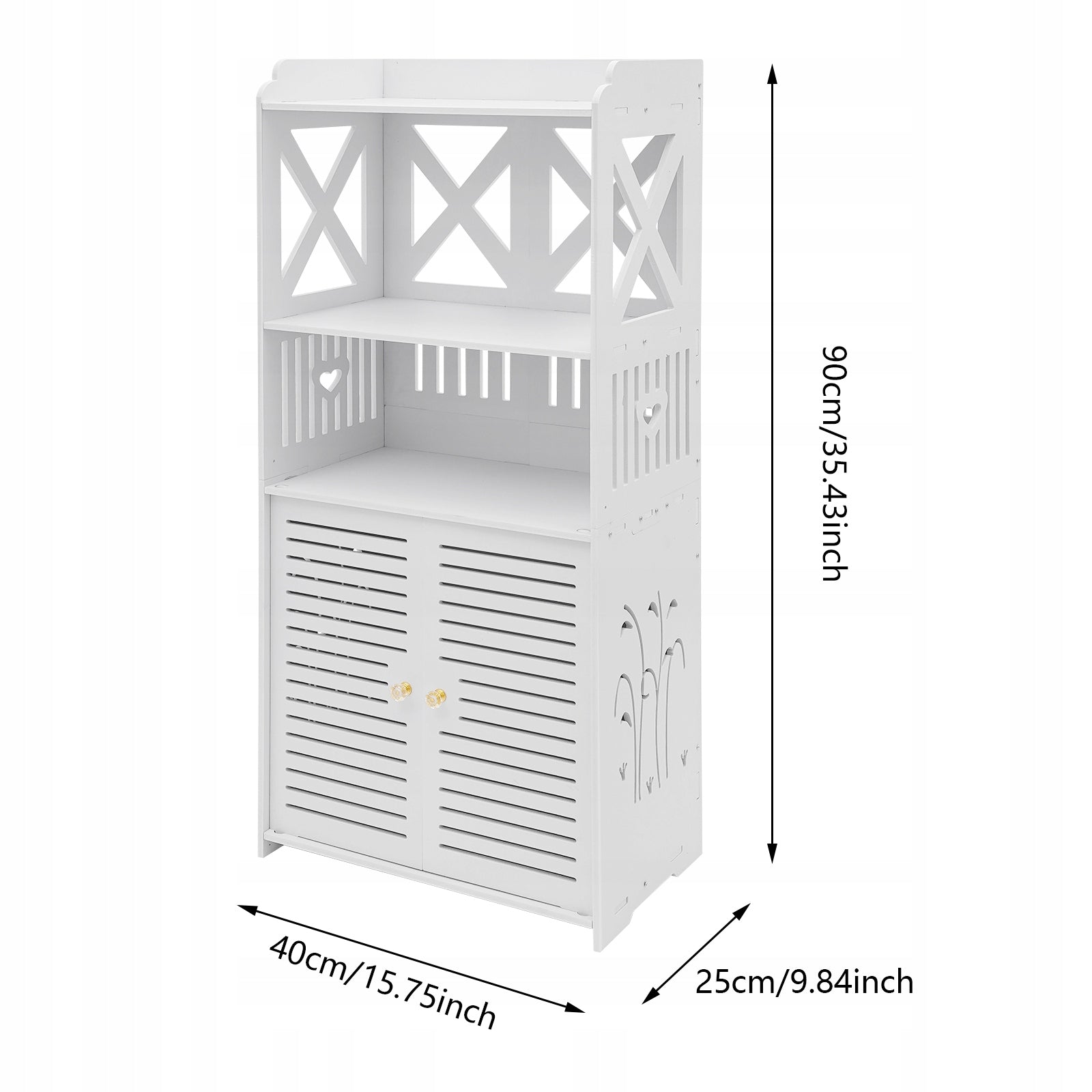 BATHROOM SHELF 90X25CM-PVC Bathroom Storage Cabinet Multilayer Manufacturer code 7018371