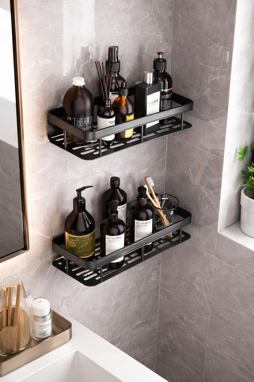 BATHROOM SHELF Bathroom Shower Wall Loft UNIVERSAL 2 PCS Brand no brand