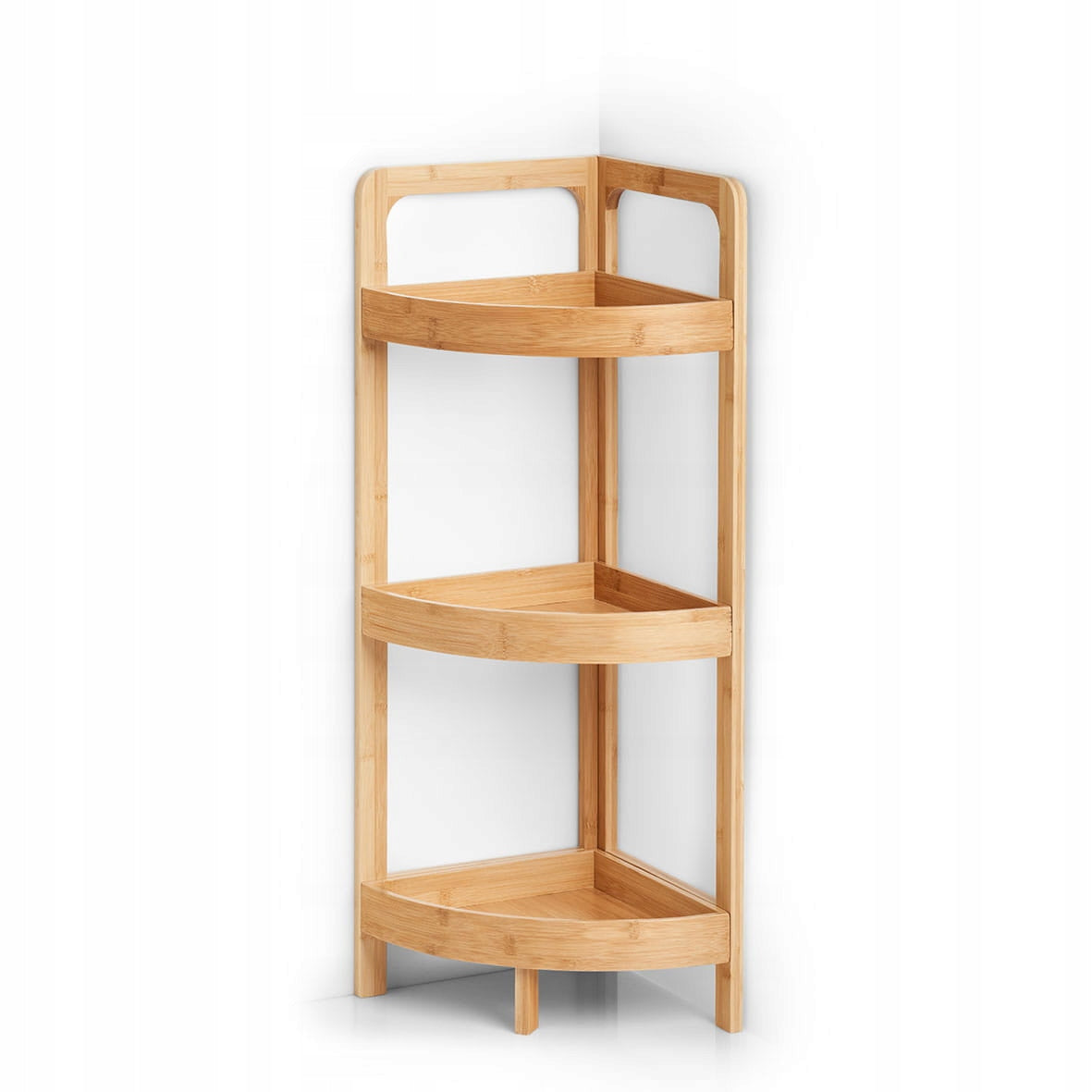 BATHROOM SHELF CORNER BAMBOO BATHROOM SHELVING UNIT BROWN 85cm Furniture depth 29 cm