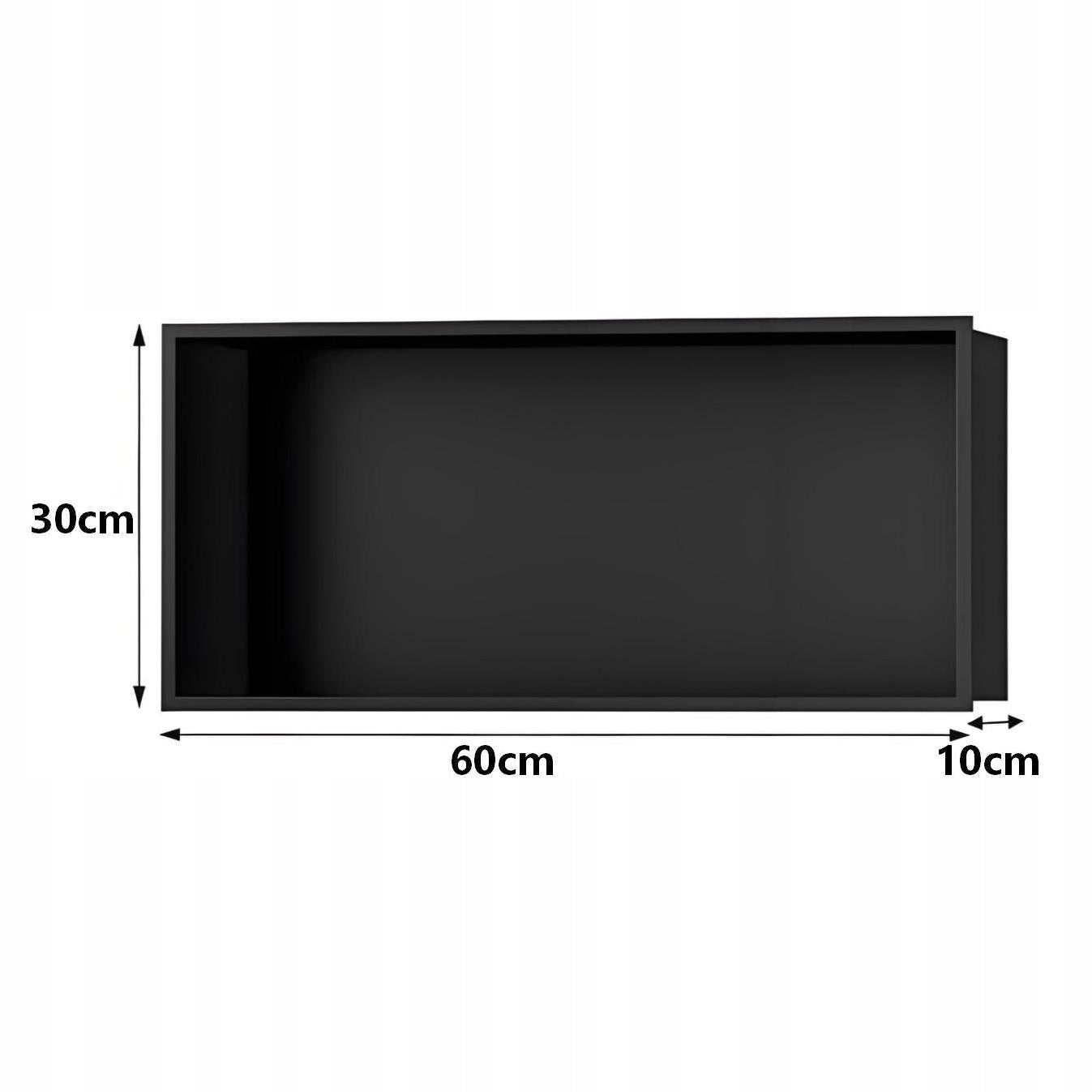 BATHROOM SHELF FLUSH-MOUNTED COLLAR 60x30CM BLACK MODERN Packaging status original