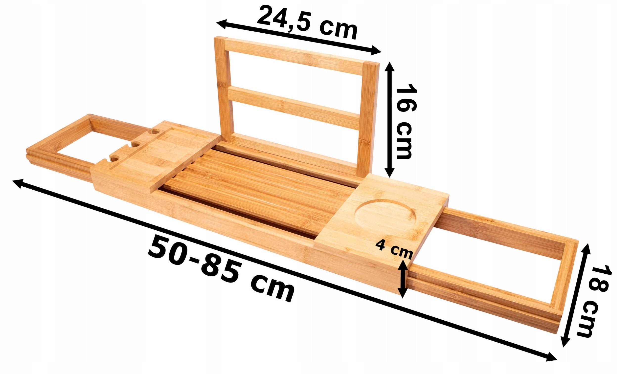 BATHROOM SHELF FOR BATH BOOK TABLET CANDLE PHONE BAMBOO WOODEN Brand Gockowiak