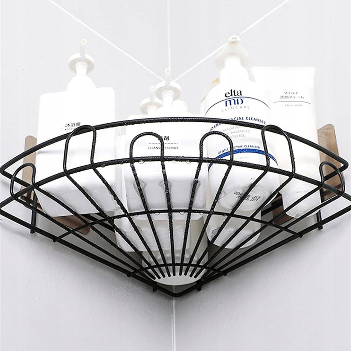 BATHROOM SHELF FOR SHOWER FOR LOFT BATHROOM BLACK WITHOUT DRILLING 2x Brand Gotel