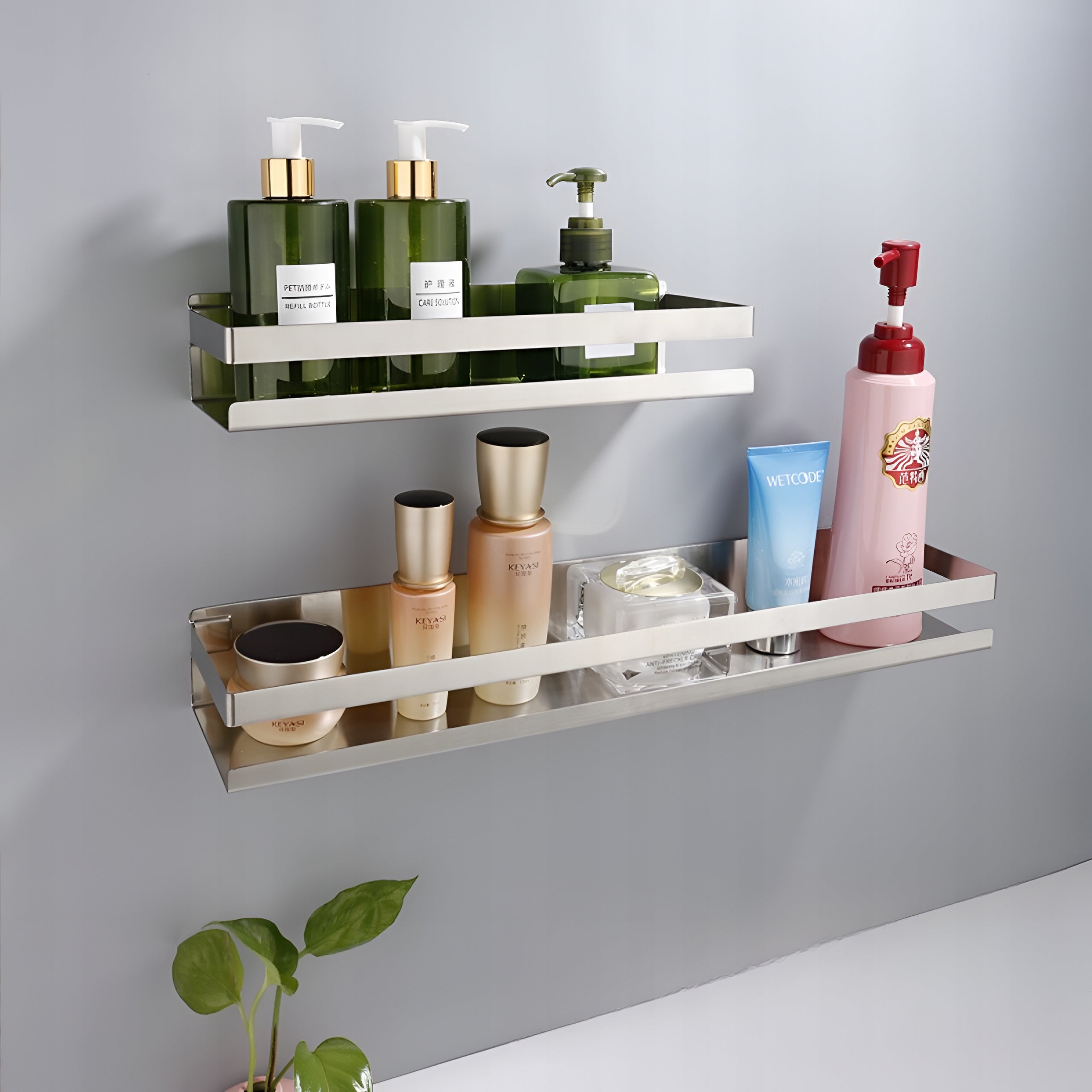 BATHROOM SHELF HANGING FOR KITCHEN SHOWER DELVANT BANO SILVER 40 CM Packaging status original