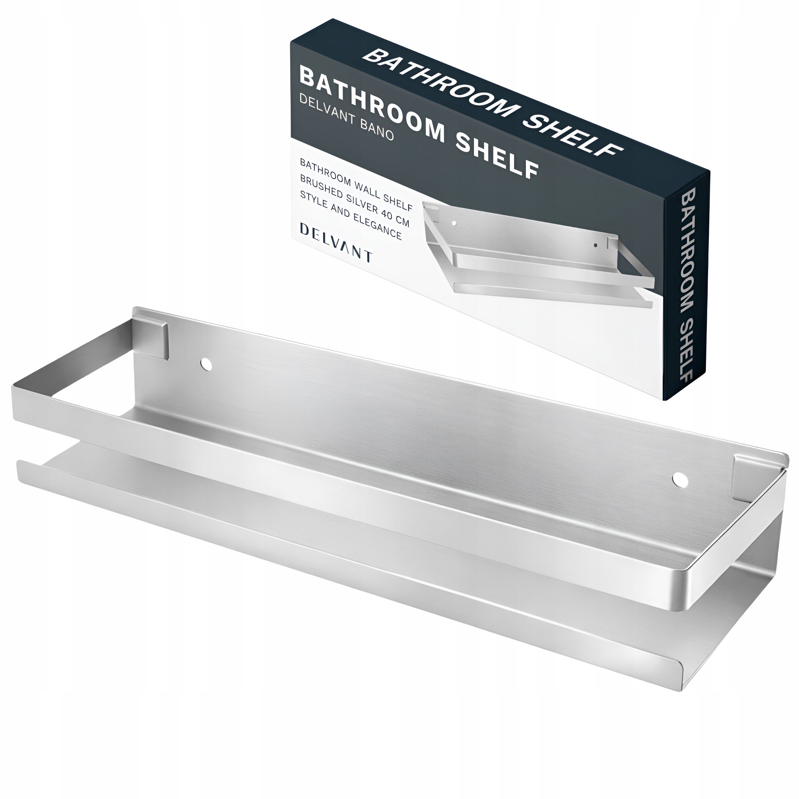 BATHROOM SHELF HANGING FOR KITCHEN SHOWER DELVANT BANO SILVER 40 CM