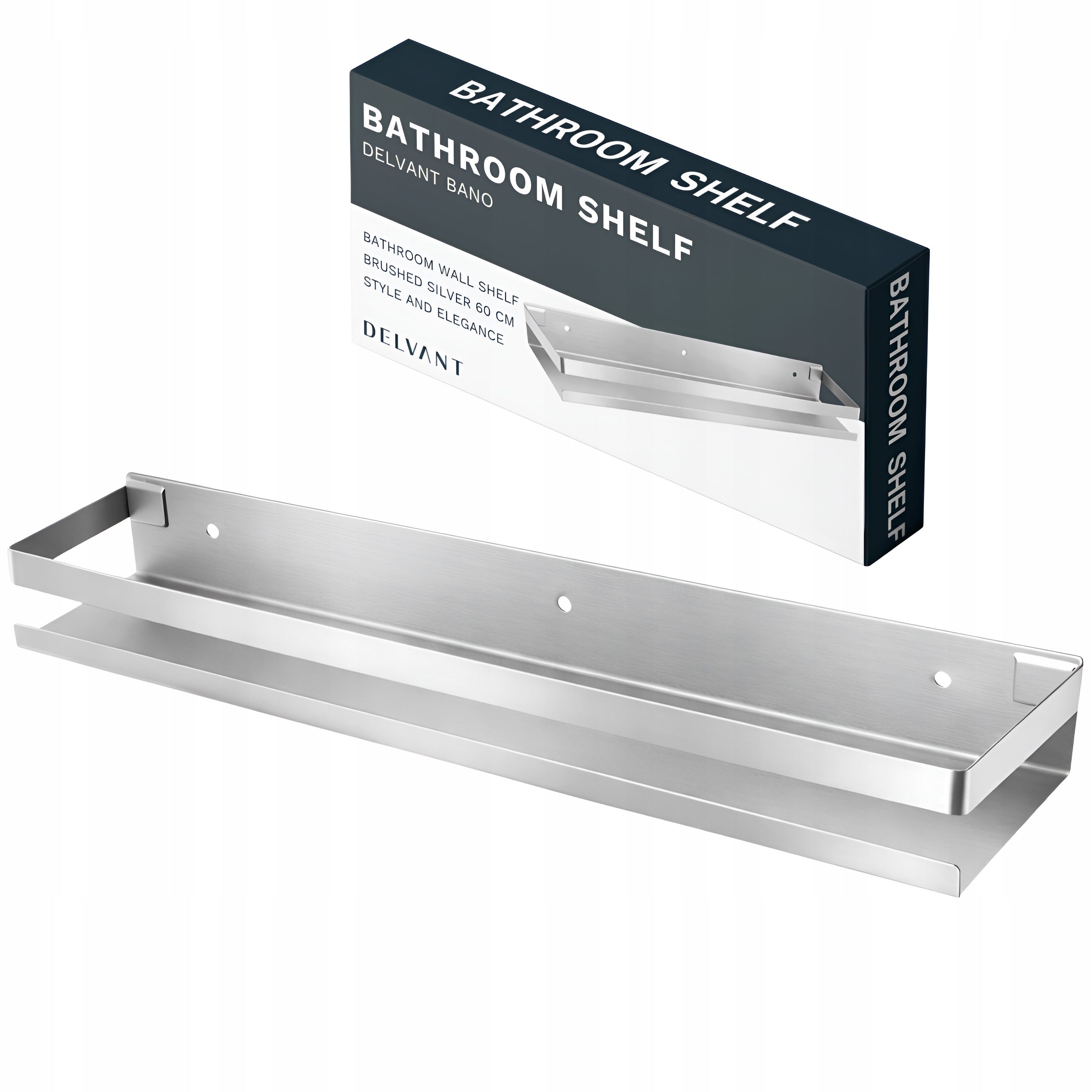 BATHROOM SHELF HANGING FOR KITCHEN SHOWER DELVANT BANO SILVER 60 CM