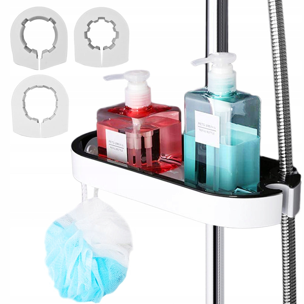 BATHROOM SHELF HANGING SHOWER BAR WITHOUT DRILLING ORGANIZER