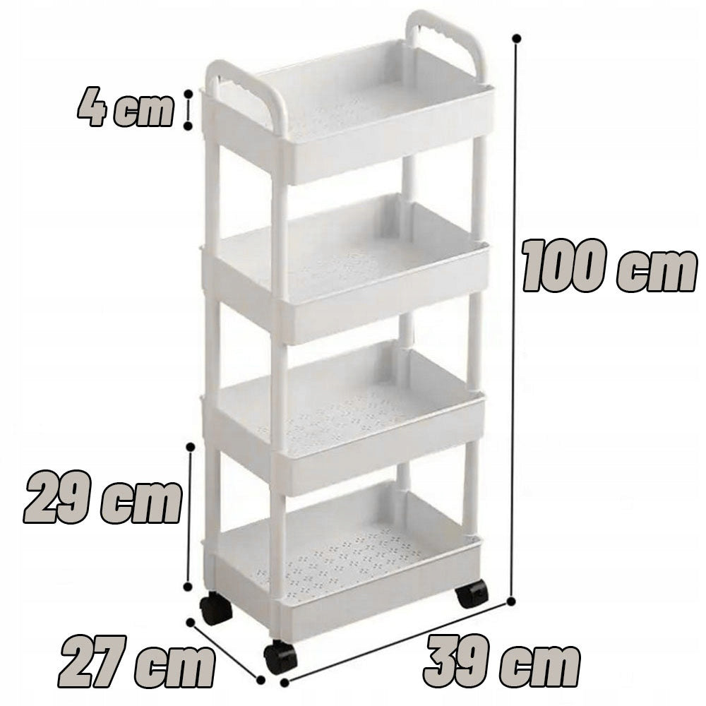 BATHROOM SHELF KITCHEN CABINET MOBILE RACK ON WHEELS 4 LEVEL Manufacturer code OPT6001844